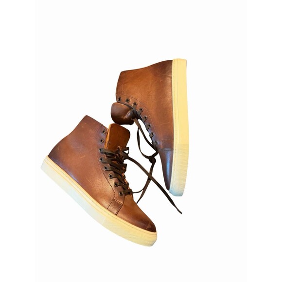 Thursday Boot Co Everyday Leather Brown Hightop Sneakers Distressed Casual Boot main image 8